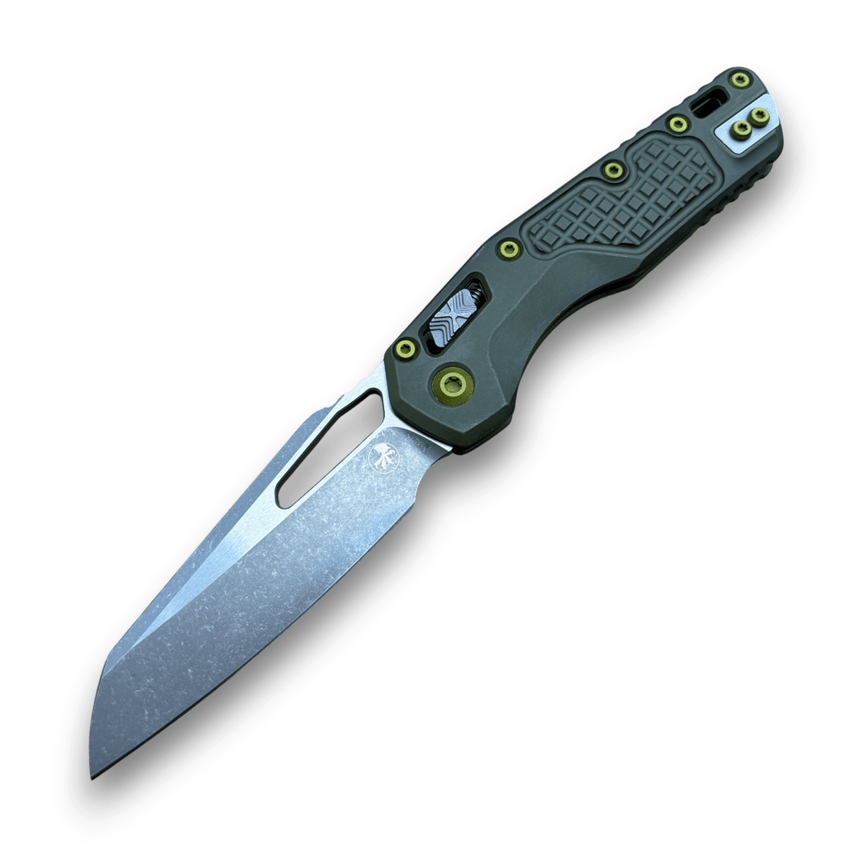 Microtech MSI RAM-LOK Folding Knife – Distressed Green Aluminum