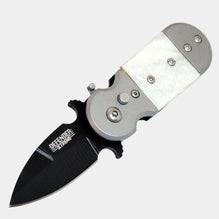 mini switchblade with white marble handle