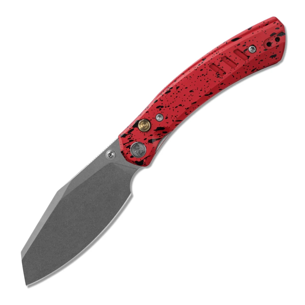Miguron Karok MGR827RD Folding Knife – D2 Sheepsfoot & Red Splatter Aluminum - Blade City