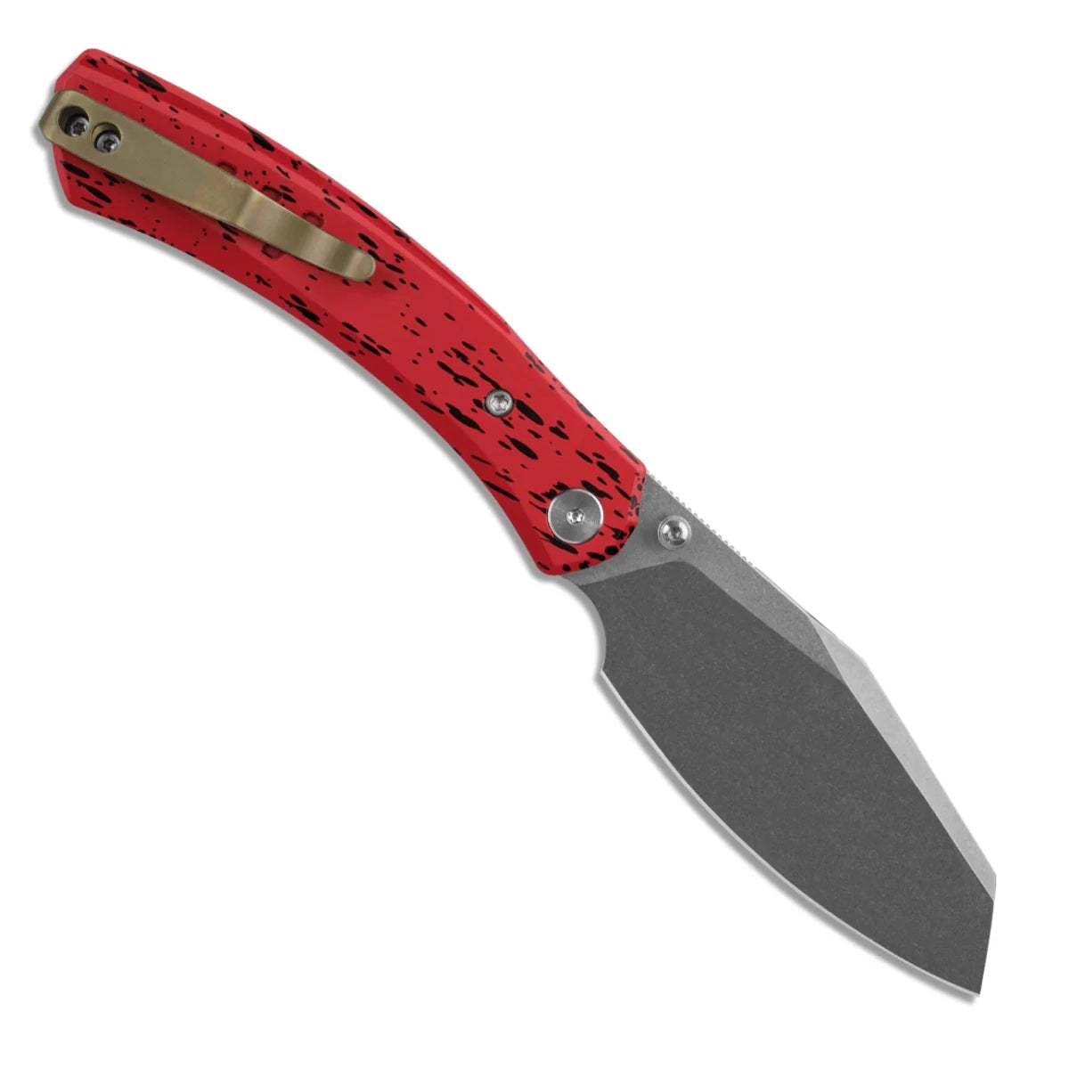 Miguron Karok MGR827RD Folding Knife – D2 Sheepsfoot & Red Splatter Aluminum - Blade City