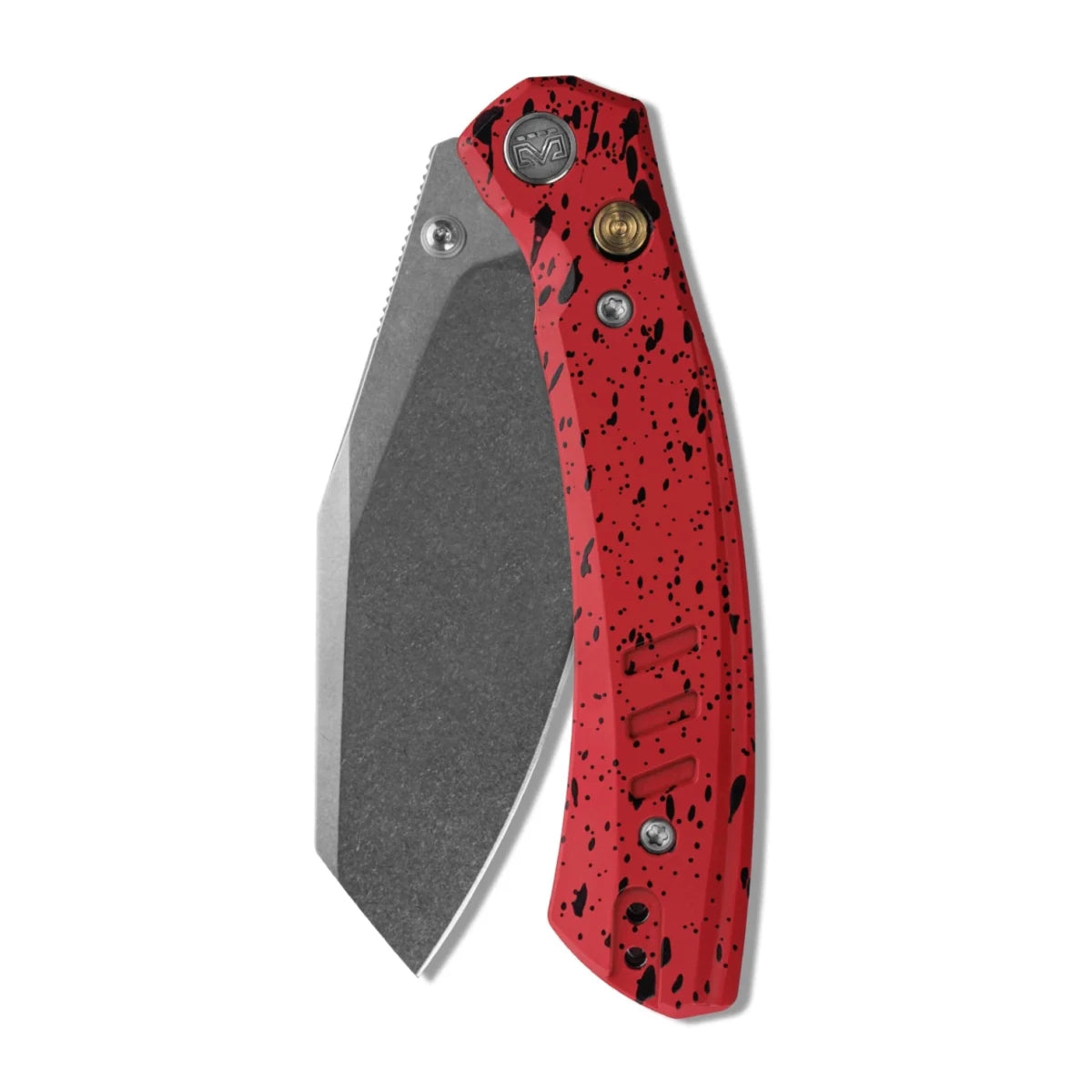 Miguron Karok MGR827RD Folding Knife – D2 Sheepsfoot & Red Splatter Aluminum - Blade City