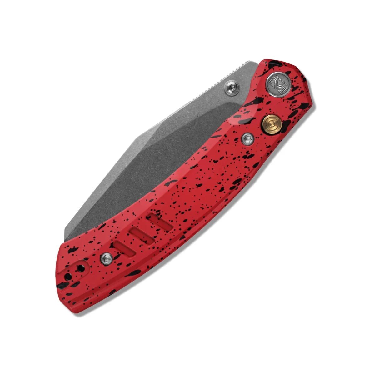 Miguron Karok MGR827RD Folding Knife – D2 Sheepsfoot & Red Splatter Aluminum - Blade City