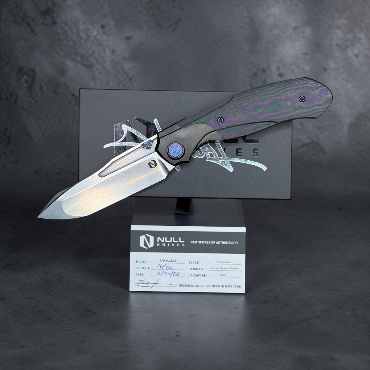 Null Knives Vandal Blade City Exclusive – Vanax & Jazzy Camo Carbon