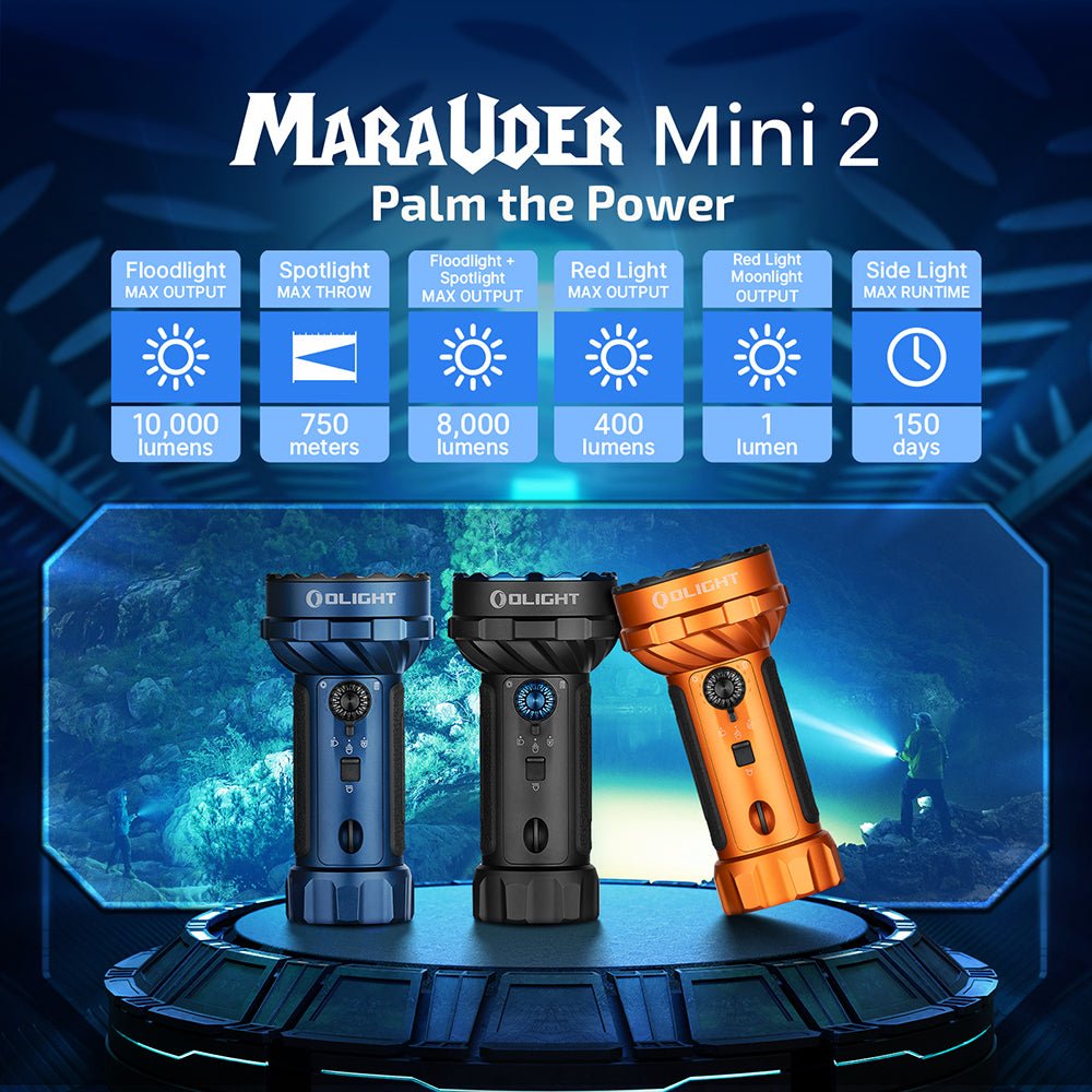 olight compact flashlight Olight Marauder Mini 2 Flashlight | 10,000 Lumens Flood & 750m Throw