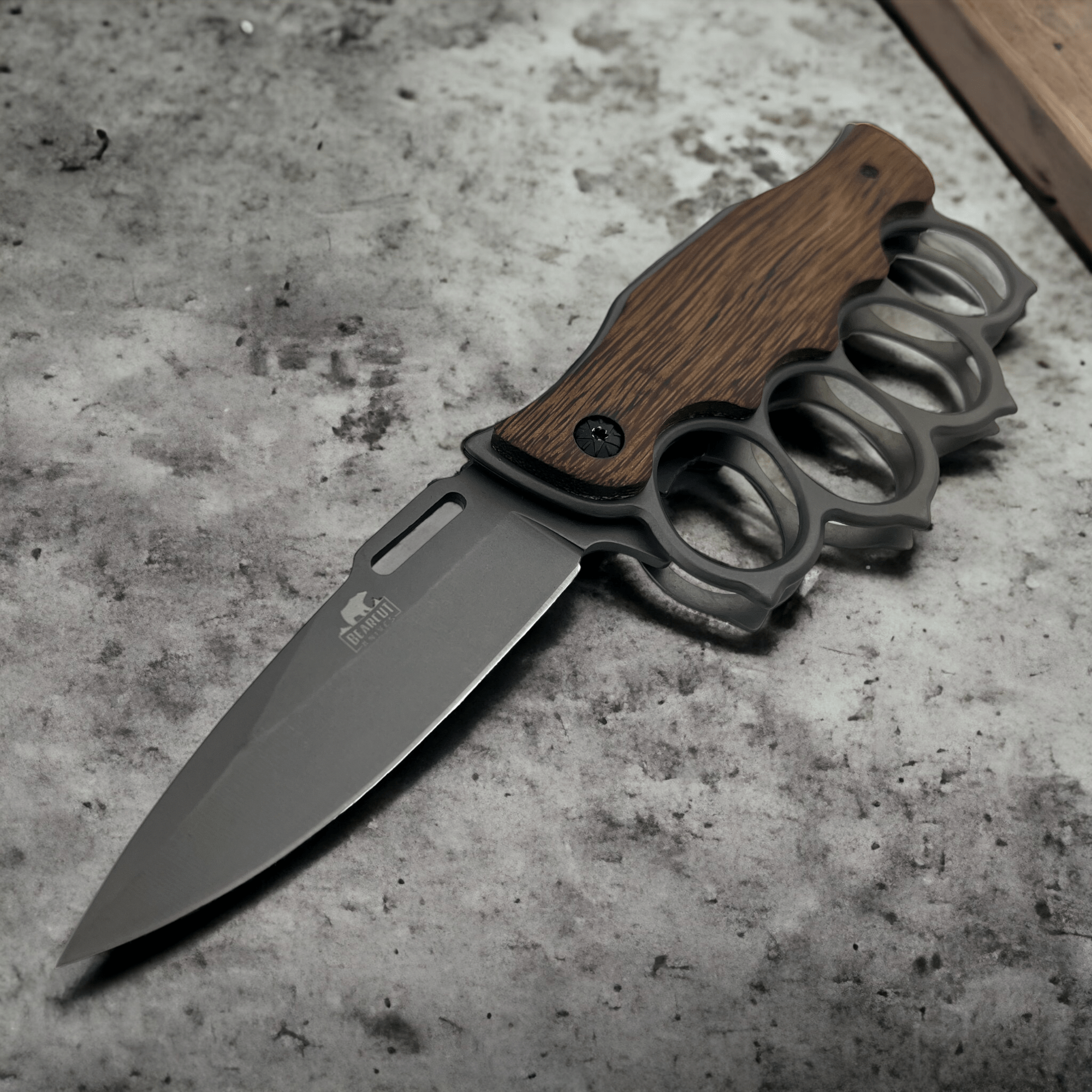 Pakkawood Spring Assisted Trench Knife | Blade City