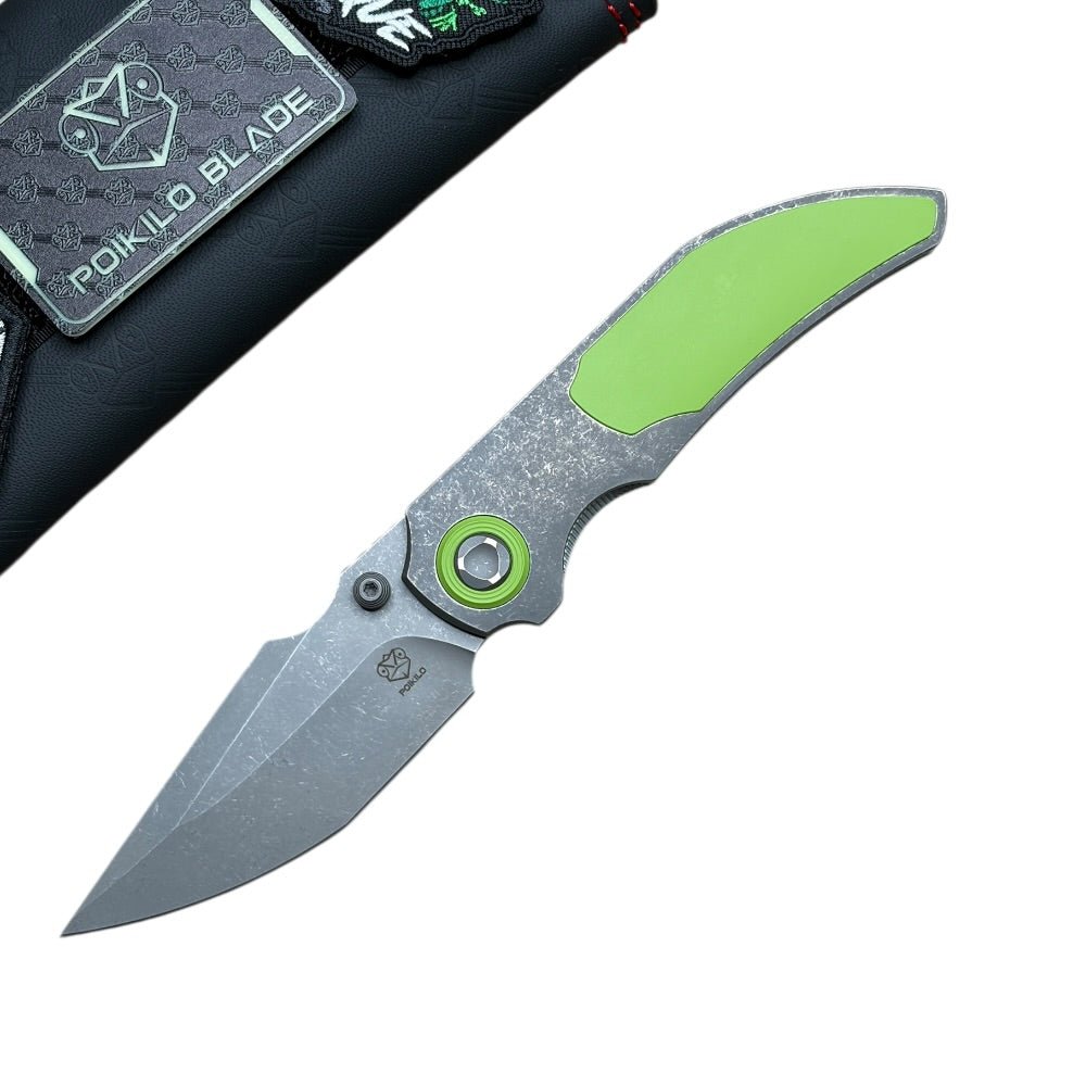 Poikilo Casque Knife | M398 & Stonewash Titanium | Blade City