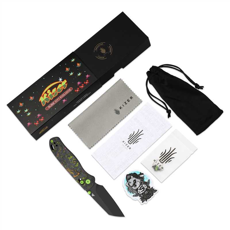 *Preorder* Kizer Drop Bear Blade City Exclusive – S45VN Blade, 80s Camo Carbon Fiber Handle /200