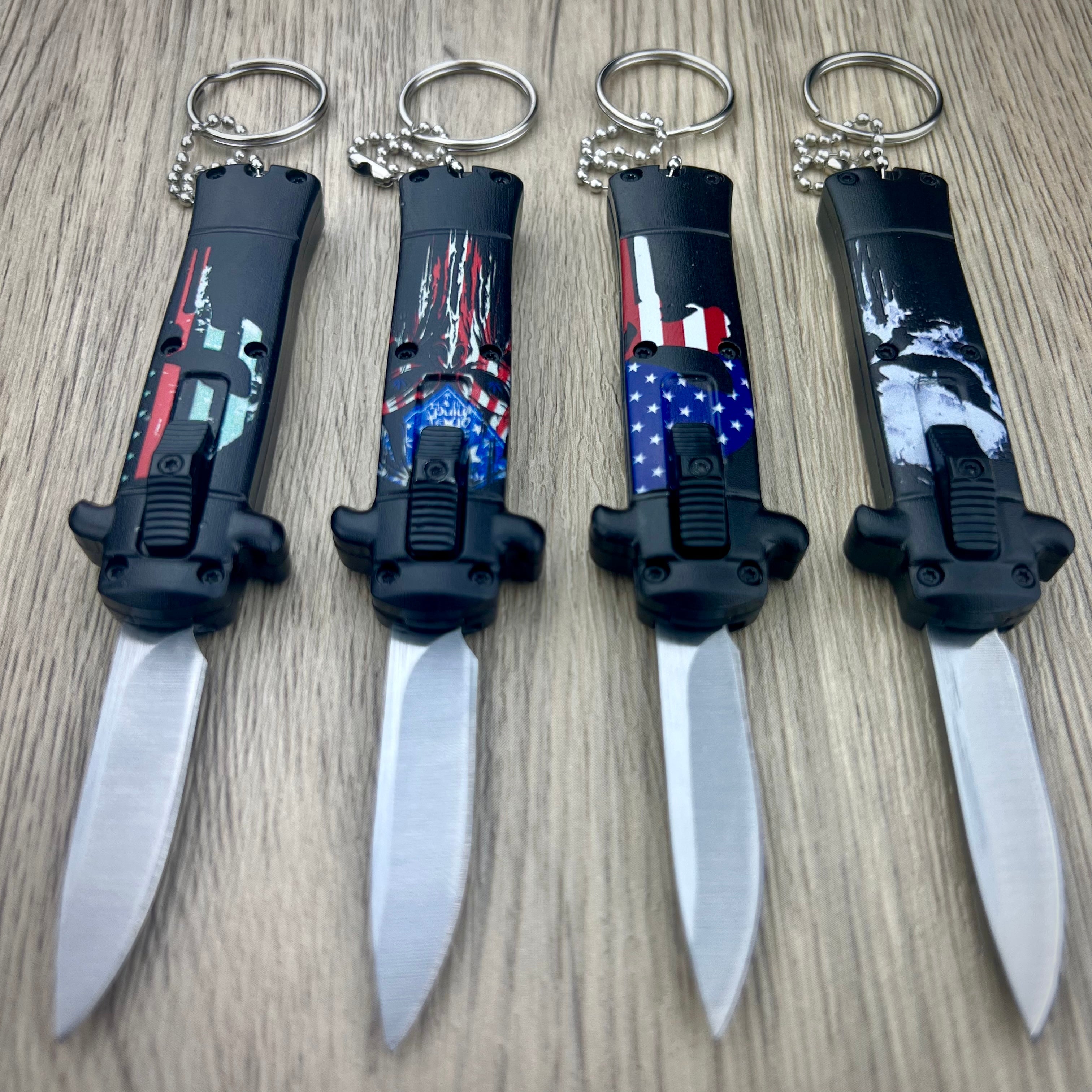 Punisher Mini Stiletto OTF Knife Keychains Blade City