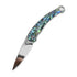 QSP Dolphin Liner Lock Knife QS161-D – 3.5" 14C28N Satin Blade, Abalone Handle with Brass Liners