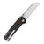 QSP Penguin Satin D2 Crushed Carbon Fiber Red Handle Folding Knife