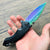 Rainbow Short Fin Spring Assisted Folding Pocket Knife