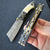 TheBoneEdge Damascus Handmade Horn Handle Folding Knife
