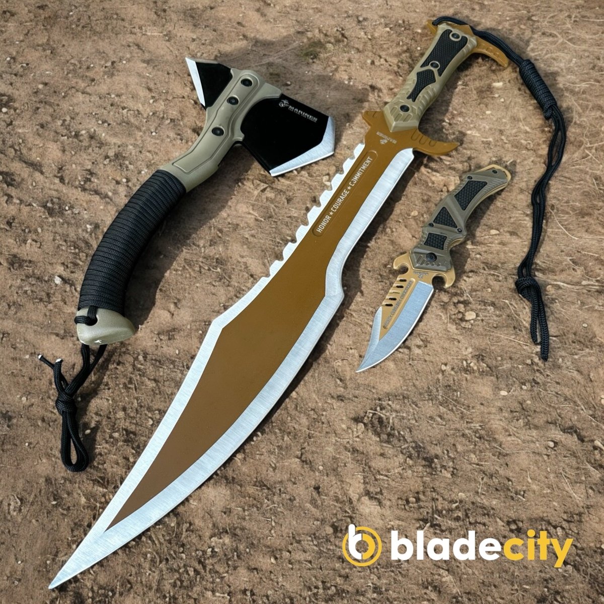 USMC Desert Ops 3 piece Knife Set | Blade City
