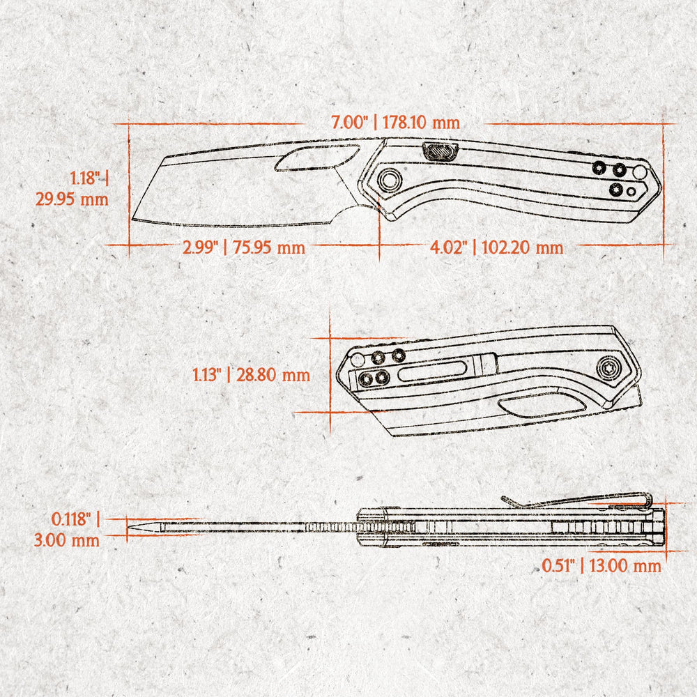 Vosteed Kroc Folding Knife – 2.99″ 14C28N Sheepsfoot, G10, Top Liner Lock